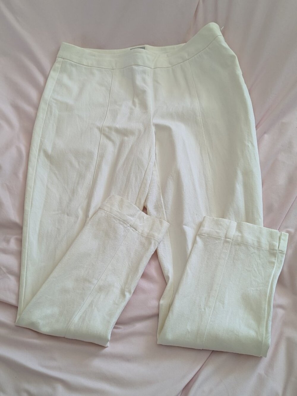 Chico's White Slim Leg Side-Zip Ankle Trousers Size 0